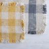 imageCreative CoOp Woven Cotton Buffalo Check and Fringe Placemat 19quot L x 13quot W x 0quot H GreyYellow
