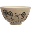 imageCreative CoOp 125 Inches HandPainted Stoneware Serving Embossed Flowers Cream and Black Bowl