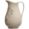 imageCreative CoOp 65 Inches 2Quart Stoneware Flower Design White and Charcoal Pitcher