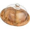 imageCreative CoOp Clear and Natural Round Glass Cloche with Mango Wood Base Large
