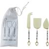 imageCreative CoOp Stripe Stainless Steel Cheese Server Set Set of 3 Small Gold and Multicolor