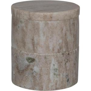 imageCreative CoOp 375 Round Marble Stackable Pinch Pots with Lid Beige Set of 2