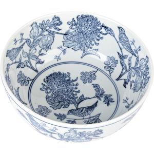 imageCreative CoOp Aviary Garden Stoneware Bowl Blue and White