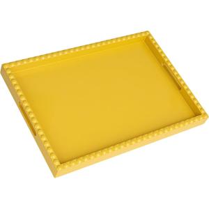 imageCreative CoOp Sunny Wood Tray with Handles Yellow