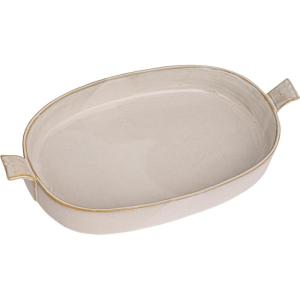 imageCreative CoOp White Long Stoneware Dish with Reactive Glaze LargeBaker