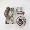 imageCreative CoOp 225 Inches Round Stoneware Grinder White Salt ampamp Pepper Shaker