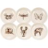 imageCreative CoOp 3 Inches Round Stoneware 6 Animal Print Styles Cream Set of 12 Dish