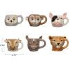 imageCreative CoOp 525 Inches Dolomite Animal Head Designs Multicolor Set of 6 Mugs