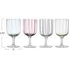 imageCreative CoOp 575 Inches Glass 4 Various Stripes Design Multicolor Set of 12 Stemware