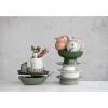 imageCreative CoOp 675 Inches 50Ounce Debossed Stoneware Flower Design Reactive Glaze White and Black Pitcher