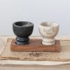 imageCreative CoOp 7 Inches Mango Wood Tray with 2 Marble Multicolor Set of 3 Bowl Natural