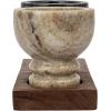 imageCreative CoOp 7 Inches Mango Wood Tray with 2 Marble Multicolor Set of 3 Bowl Natural