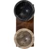 imageCreative CoOp 7 Inches Mango Wood Tray with 2 Marble Multicolor Set of 3 Bowl Natural