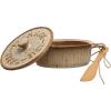 imageCreative CoOp 925 Inches Stoneware Bamboo Canap Spreader Knife and Reactive Glaze Design Brown and Tan Set of 2 Brie Baker 9quot L x 7quot W x 3quot H