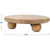 imageCreative CoOp 975 Inches Round HandCarved Mango Wood Cake Natural Pedestal