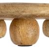imageCreative CoOp 975 Inches Round HandCarved Mango Wood Cake Natural Pedestal