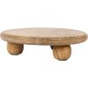 imageCreative CoOp 975 Inches Round HandCarved Mango Wood Cake Natural Pedestal