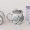 imageCreative CoOp Artisanal Stoneware Mug with Teabag Holder Multicolor Set of 4