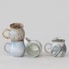imageCreative CoOp Artisanal Stoneware Mug with Teabag Holder Multicolor Set of 4
