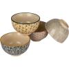 imageCreative CoOp Blossom Elegance Round Stoneware Plates Multicolor Set of 4Bowl