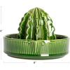imageCreative CoOp CactusShaped Stoneware Juicer Green