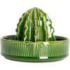 imageCreative CoOp CactusShaped Stoneware Juicer Green