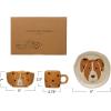 imageCreative CoOp Childs Stoneware Dinnerware with Painted Dogs Boxed Set of 3 Pieces Plate Set Multi