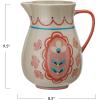 imageCreative CoOp Floral Stoneware Pitcher with Handle Multicolor