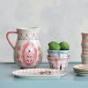 imageCreative CoOp Floral Stoneware Pitcher with Handle Multicolor