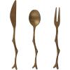 imageCreative CoOp Golden Twig Appetizer Utensil Set Gold Set of 3