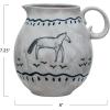 imageCreative CoOp Horse Stoneware Pitcher Multicolor