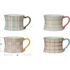 imageCreative CoOp Plaid Panache Stoneware Mug Set Multicolor Set of 4