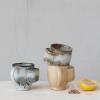 imageStoneware Mug with Tea Bag Holder Set of 3 Colors Reactive Glaze