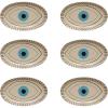 imageCreative CoOp 115 Inches Stoneware Eye Design Multicolor Plates