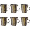 imageCreative CoOp 16 Oz Rustic Striped Stoneware Mug Multicolor Set of 6