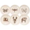 imageCreative CoOp 3 Inches Round Stoneware 6 Animal Print Styles Cream Set of 12 Dish