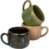 imageCreative CoOp 55 Inches Stoneware Rustic Finish Multicolor Set of 3 Mugs