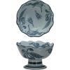 imageCreative CoOp Botanical Bliss Stoneware Bowl Blue and White