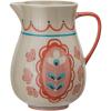 imageCreative CoOp Floral Stoneware Pitcher with Handle Multicolor