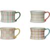 imageCreative CoOp Plaid Panache Stoneware Mug Set Multicolor Set of 4
