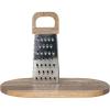 imageCreative CoOp Steel Grater with Mango Wood Cheese Board Medium Natural