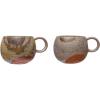 imageCreative CoOp Stoneware Reactive Glazed Finish Set of 2 Mug Set of 4 Multicolored