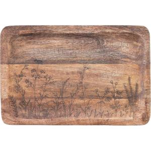imageCreative CoOp 1175 Inches Mango Wood Laser Etched Botanicals Natural Tray