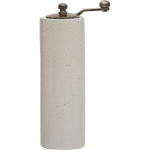 imageCreative CoOp 225 Inches Round Stoneware Grinder White Salt ampamp Pepper Shaker