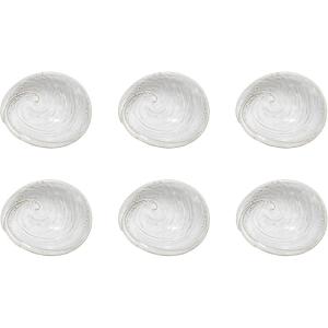 imageCreative CoOp 625 Inches Stoneware White Shell Abalone Set of 6 Plates