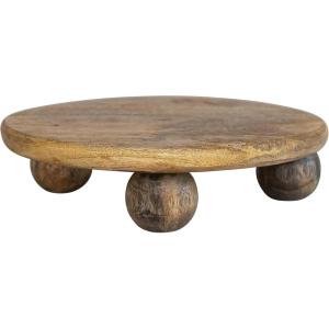 imageCreative CoOp 975 Inches Round HandCarved Mango Wood Cake Natural Pedestal