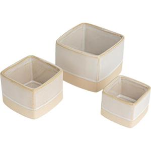 imageCreative CoOp Ceramic Nesting Containers Cream Set of 3