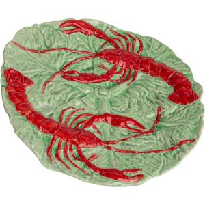 imageCreative CoOp Lobster Feast Stoneware Plates Red and Blue Set of 6