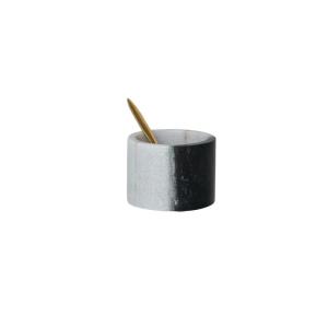 imageCreative CoOp Marble Salt Cellar with Brass Spoon Black