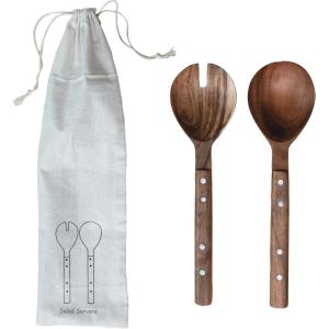 imageCreative CoOp Natural Rustic Charm Mango Wood Salad Server Set Medium